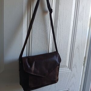 Source Unknown Dark Brown Leather Shoulder Bag.BRAND NEW(never Used)
